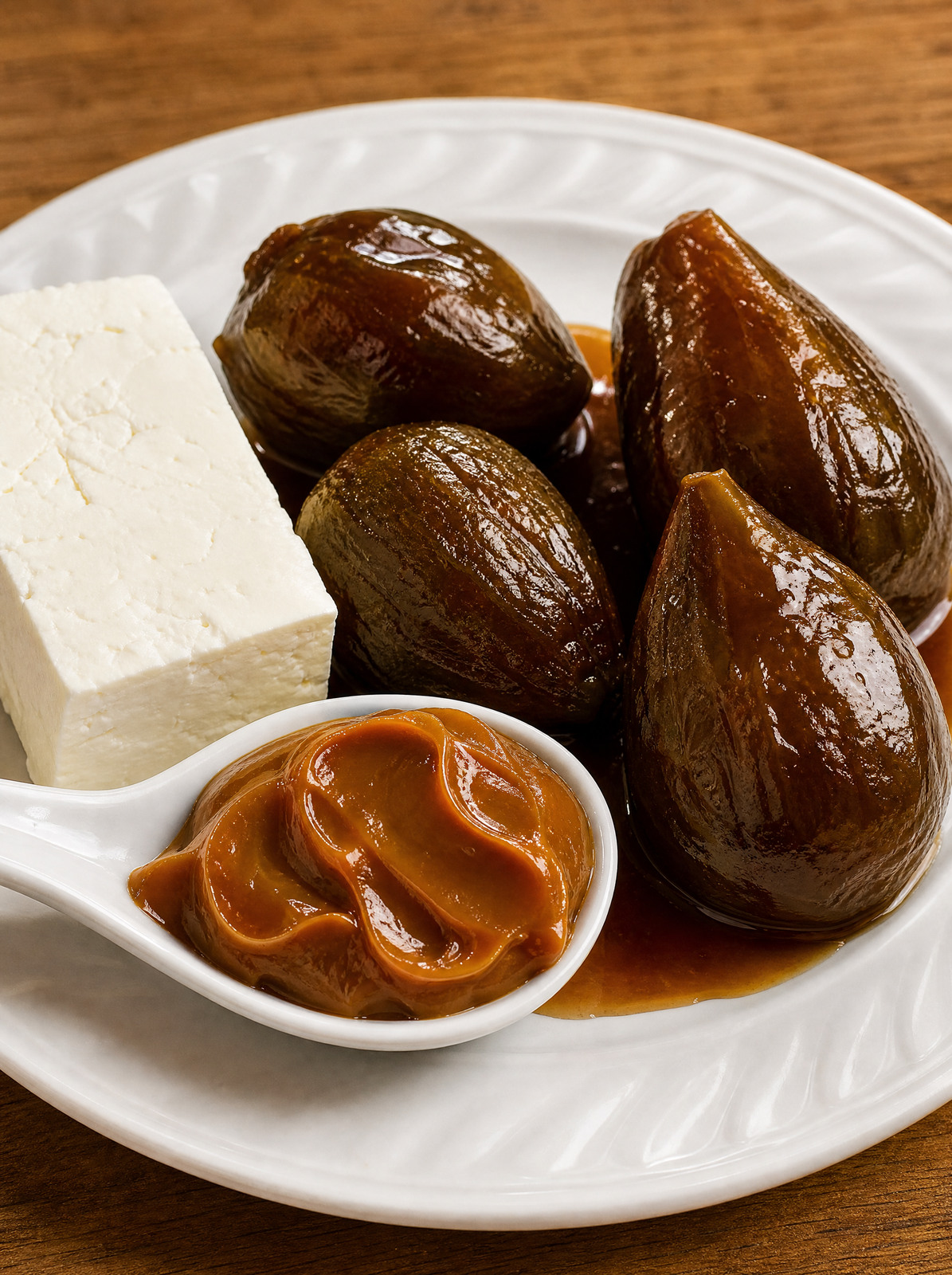 Postres — brevas caladas con queso campesino, foto real de Los Arrieros