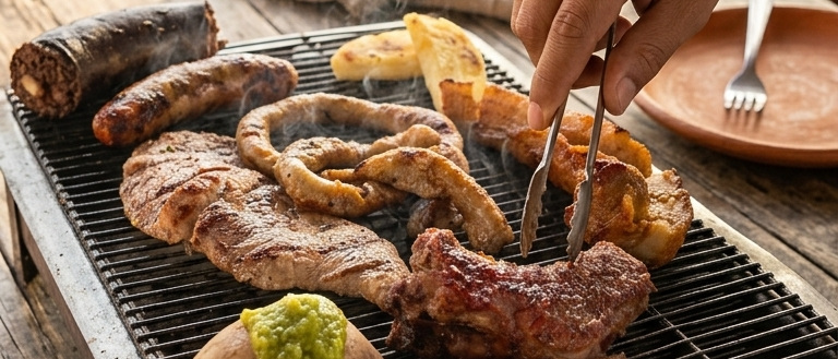 Parrillada mixta al carbón de Los Arrieros — foto real